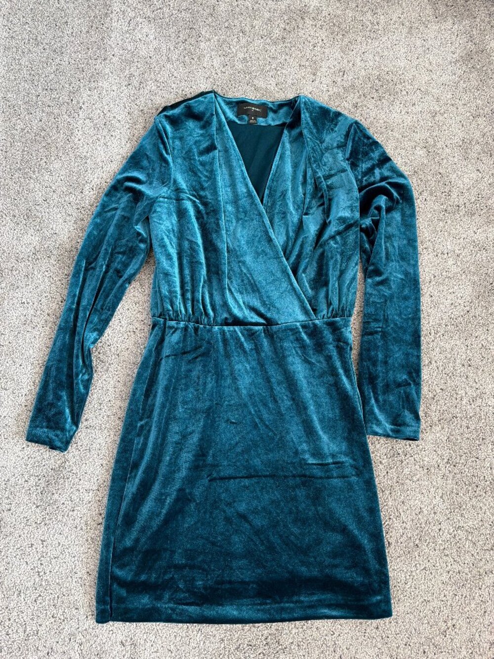 Banana Republic Teal Green Velvet Long Sleeve Wrap Dress Size Small